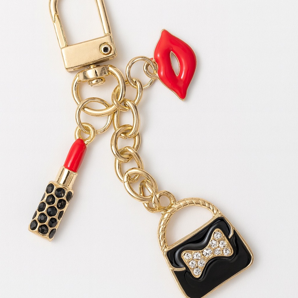 Gold and Black Charm Keychain